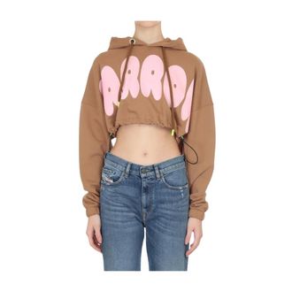 Barrow Barrow, Hoodies & sweatvesten, Dames, Bruin, M, Katoen, Cropped Sweatshirt