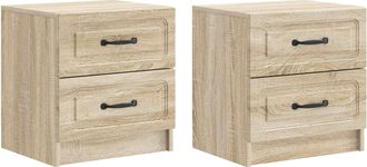 vidaXL Armario De Noche 2 Uds. Roble Sonoma 43 X 34,5 X 44,5 Cm Vidaxl