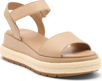 Sorel Sunpeak Ankle Strap Platform Sandal in Honest Beige/Chalk at Nordstrom, Size 10.5