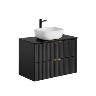 Petits Meubles Mueble lavabo estratificado Negro mate