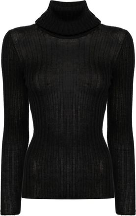 Chanel 1997 ribbed cashmere-silk jumper - women - Cashmere/Silk - One Size - Black
