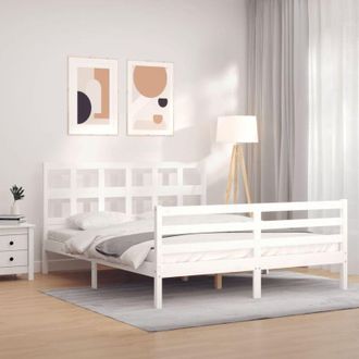 vidaXL Furniture Limited - Estructura De Cama Con Cabecero Madera Maciza