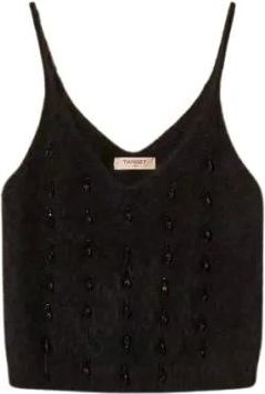 Twinset Dames, Tops, Zwart, Maat: S Zijde