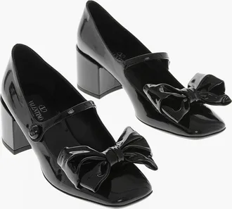 Valentino Mary Jane Patent Pumps with Front Bow 5.5cm Heel Valentino