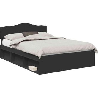 vidaXL Estructura De Cama Negro 160 X 200 Cm Madera De Pino Macizo Vidaxl