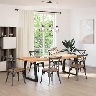 Berkfield Home Dining Table Legs V-Shape 2 pcs Black 80x(72-73.3) cm Steel