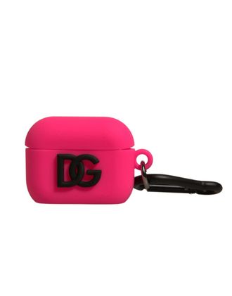 Dolce & Gabbana Pink Silicone Rubber Logo Embossed Airpods Case Accessory