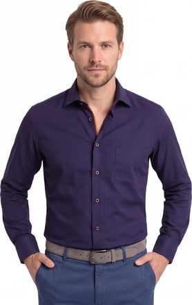 Olymp katoenen overhemd Olymp wijde fit donkerblauw