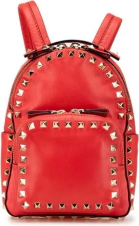 Valentino Pre-owned Backpacks, female, Red, Size: ONE SIZE Pre-owned Leather backpacks