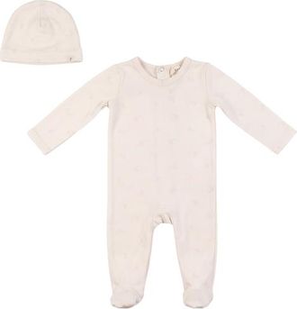 Fragile Girl Cotton Floral Romper with Matching Hat in Mauve/natural at Nordstrom, Size 3M