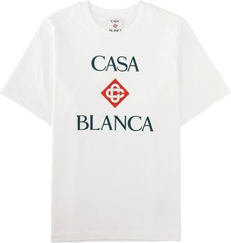 Casablanca Bold Printed Logo Organic Cotton T-Shirt