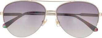 Kate Spade New York Janece 58mm Aviator Sunglasses in Gold Black at Nordstrom Rack