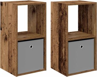 vidaXL Mesita De Noche 2 Uds. Madera Vieja 35 X 32 X 68,5 Cm Vidaxl