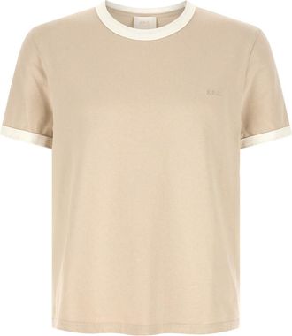 A.P.C. Beige Logo Embroidery T-shirt