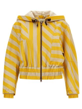 Fendi Yellow Stripes Hood Jacket