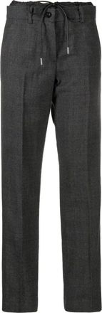 sacai Broeken, Dames, Grijs, L, Wol, Prince of Wales Tailored Broeken