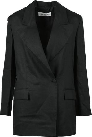 Nineminutes Jas - Dames - Blazers - Zwart - M - Linnen - Jassen