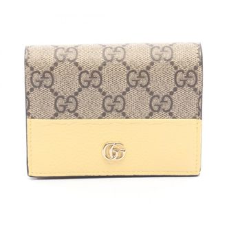 Gucci Beige Brown Yellow Leather Pvc Wallet (Bi-Fold) (Pre-Owned)
