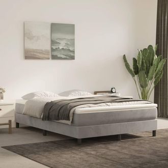 vidaXL Vidaxl - Estructura De Cama Sin Colch&oacute;n Terciopelo Gris Claro 140x200 Cm
