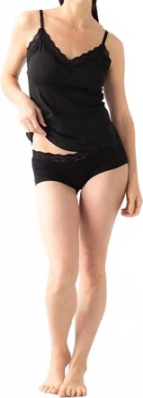 Salua Lace Edge Bikini Bottom In Black