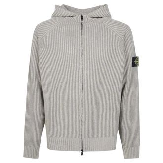 Stone Island Cardigan reversibile con cappuccio e zip - - Knitwear - Uomo - Beige - L