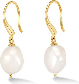 Dower & Hall White Baroque Pearl Earrings