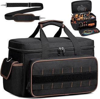 OEM Bolsas De Herramientas Resistentes De 43 Cm Para Hombres Y Mujeres, Bolsa De Herramientas Port&aacute;til De 20 Bolsillos Con Correa De Hombro Ajustable, Bol