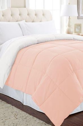 Modern Threads Down Alternative Reversible Comforter in Blush/white at Nordstrom Rack, Size King