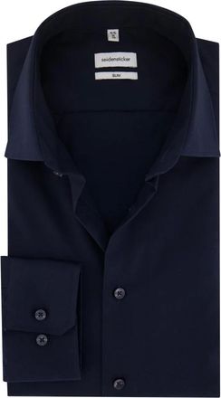 Seidensticker Heren, Overhemden, Blauw, Maat: XS Katoen