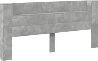 vidaXL Headboard Cabinet with led Concrete Grey 220x16.5x103.5 cm Vidaxl