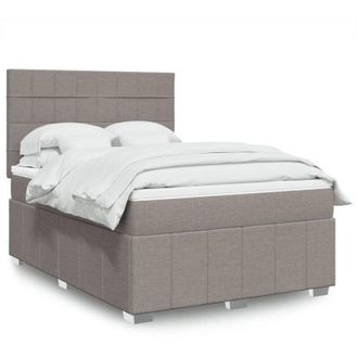 vidaXL Vidaxl - Cama Box Spring Con Colch&oacute;n Tela Gris Taupe 160x200 Cm