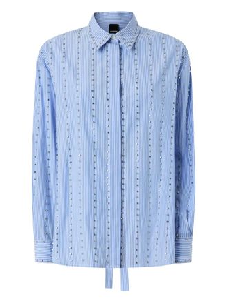 Pinko Gestreepte verfraaide blouse - Blauw