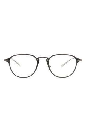 Montblanc 51mm Round Optical Glasses in Grey Ruthenium Transparent at Nordstrom Rack