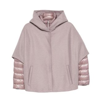 Herno Winter Jackets, female, Pink, Size: 2XS Quilted Purple Hooded Jacket with Pockets