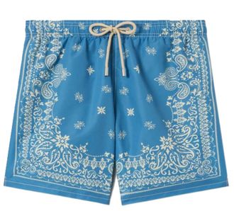 MC2 Saint Barth Intricate Paisley Bandana Patterned Shorts with Elastic Waistband