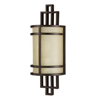 Elstead Lighting Aplique, acero con vidrio &aacute;mbar, bronce envejecido