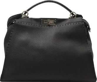 Fendi Fendi Black Selleria Leather Peekaboo Medium (Authentic Pre-Loved)