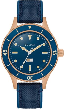 Bulova Mens Archive Series MIL SHIPS 150th Anniversary Special Edition Blue Dial Watch