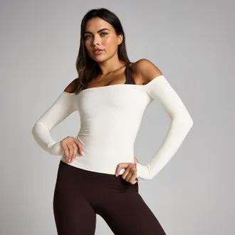 MyProtein MP Mujer Tempo Off The Shoulder LS Top - Vainilla - XS