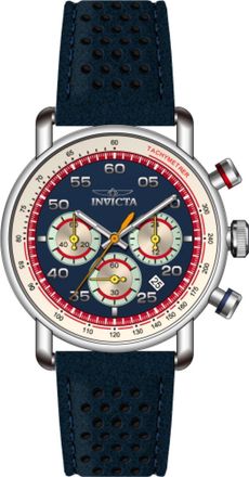 Invicta Aviator 69576 Herenhorloge - Quartz Uurwerk - Staal met Blauwe Wijzerplaat - 42 mm