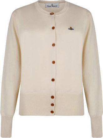Vivienne Westwood White Bea Cardigan - Dames - Vesten - Beige - S - Katoen - Truien & Vesten