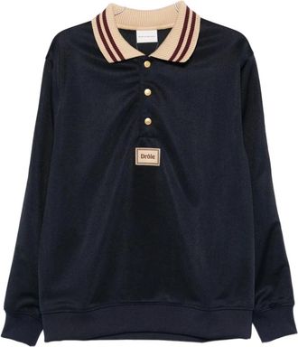 Dr&ocirc;le de Monsieur Blauw Gestreepte Trui - Heren - Polos - Blauw - L - Polyester - Tops