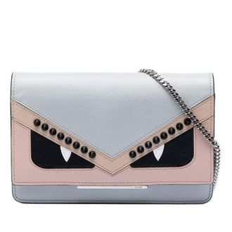 Fendi Pre-owned Fendi Studded Leather Monster Eyes Tube Wallet On Chain Ladies 3FUNNZSAMJ29W0HG