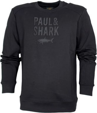 Paul & Shark Zwarte Crewneck Sweatshirt - Heren - Sweatshirts - Zwart - XL - Katoen - Hoodies & sweatvesten