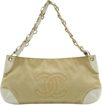 Chanel Pre-owned Shoulder Bags, female, Beige, Size: ONE SIZE Pre-owned Vintage Shoulder Bag