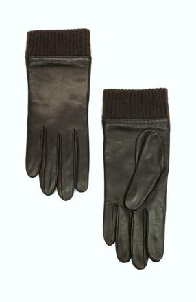 Portolano Leather Gloves with Cashmere cuff in Chocolate at Nordstrom, Size X-Large