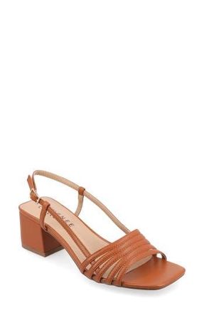 Journee Collection Shayana Block Heel Slingback Sandal in Cognac at Nordstrom Rack, Size 6.5