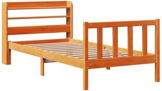 vidaXL Estructura Cama Con Cabecero Madera Pino Marr&oacute;n Cera 75x190 Cm Vidaxl