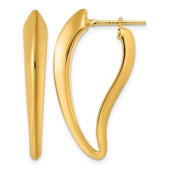 Diamond2Deal 14K Yellow Gold Knife Edge Hoop Earrings
