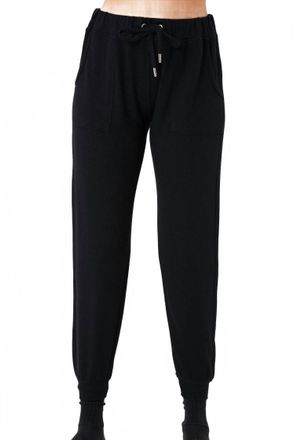 French Kyss Womens Cotton Acrylic Slim Fit Jogger In Black